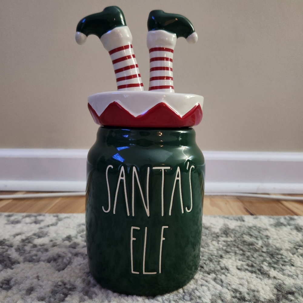 Rae Dunn Santa's Elf canister